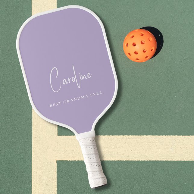 Beste Oma je Monogram Script Lavendel Pickleball Schläger (Von Creator hochgeladen)