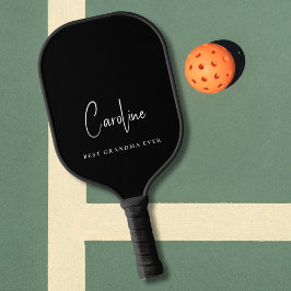 Beste Oma je Monogram Script schwarz Pickleball Schläger