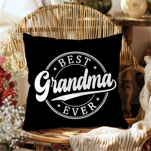 Beste Oma je Personalisiertes Foto und Name Kissen (Best Grandma Ever Black and White Photo Pillow Gift from Grandkids)