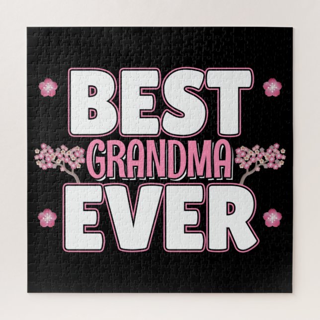 Beste Oma je - Rosa Kirschblüten Puzzle (Vertikal)