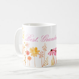 Beste Oma je rosa Wildblumen Kaffeetasse