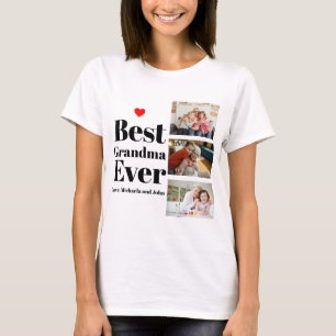Beste Oma je Rotes Herz 3 Fotos Collage T-Shirt