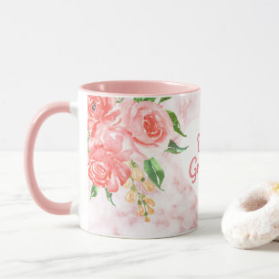 Beste Oma je Wasserfarbe Rosa Marmor Tasse