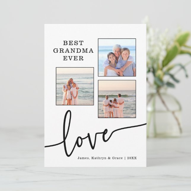Beste Oma-jemals-Foto-Karte Feiertagskarte (Stehend Vorderseite)