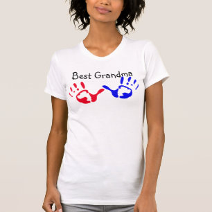 Beste Oma mit Handprints T - Shirt