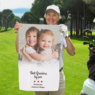 Beste Oma mit Par Modern Foto Erinnerungsstück Golfhandtuch