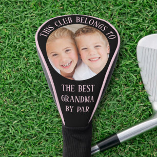 Beste Oma nach Par Foto Black Pink Golf Headcover