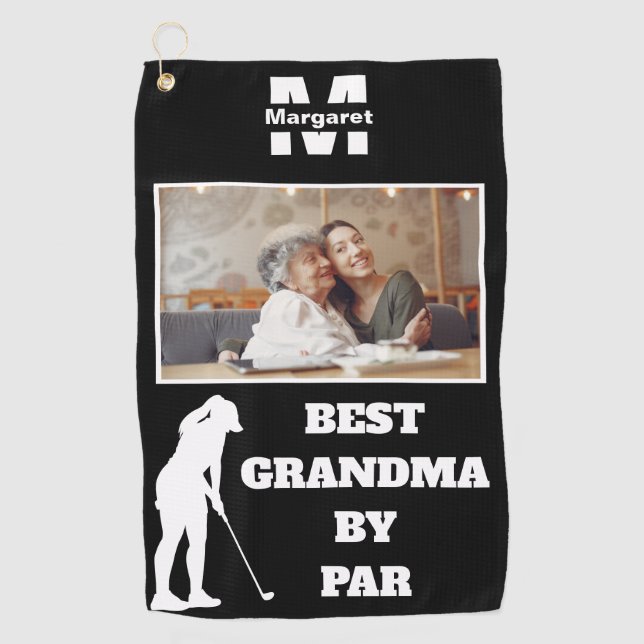 Beste Oma par Golf mit individuellem Foto Golfhandtuch (Vorderseite)