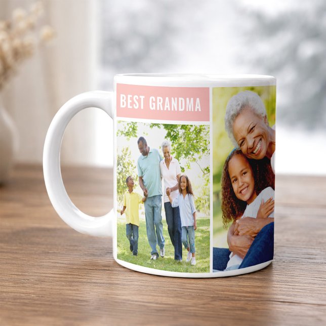 Beste Oma Pink Mütter Tag FotoCollage Kaffeetasse (Von Creator hochgeladen)