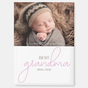 Beste Oma seit Jahr Foto Script Schrift Herz Magnet