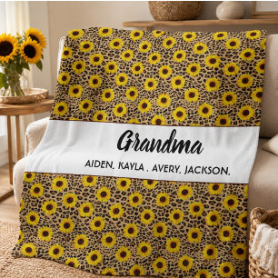 Beste Oma Sonnenblume überhaupt Frohe Großeltern Fleecedecke