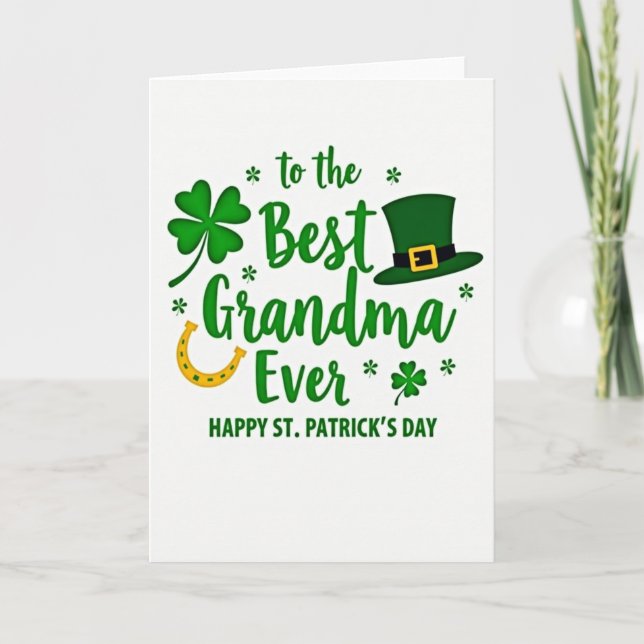 Beste Oma St. Patrick's Day Karte (Vorderseite)