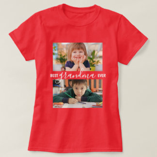 Beste Oma überhaupt 2 Foto-Collage personalisiert T-Shirt