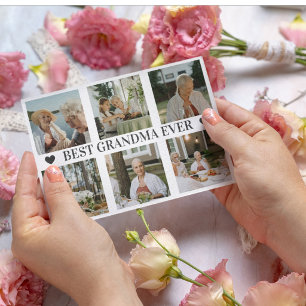 Beste Oma überhaupt Foto-Collage – Geschenk mit He Feiertagskarte