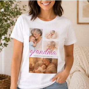 Beste Oma überhaupt Moderne personalisierte 4-Foto T-Shirt
