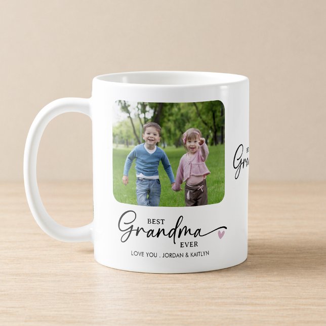 Beste Oma überhaupt Moderne Schrift 1 oder 2 Fotos Kaffeetasse (Von Creator hochgeladen)
