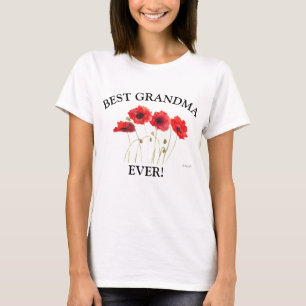 Beste Oma überhaupt Mohn Wasserfarben Rot T-Shirt