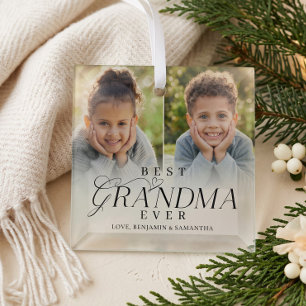 Beste Oma überhaupt Personalisiertes Fotocollage-G Ornament Aus Glas