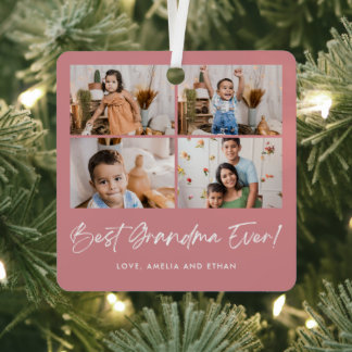 Beste Oma überhaupt Vier Fotos Ornament Aus Metall
