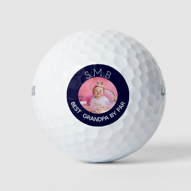 Beste Oma von Par Foto Mit Monogramm Golfball (Vorderseite)
