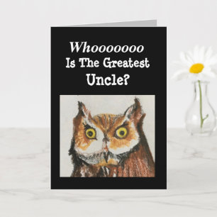 Beste Onkel Birthday Funny Owl Karte