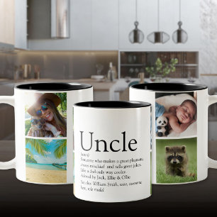 Beste Onkel Funcle Definition 4 Foto-Collage Zweifarbige Tasse