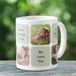 Beste Onkel-je-FotoCollage Kaffeetasse<br><div class="desc">Feiern Sie mit dieser maßgeschneiderten,  grünen Tasse mit einer 5-Foto-Collage mit seinen Nichten und Neffen,  ihren Namen "Best Onkel Ever" und "I Liebe You" oder "We Liebe You" den besten Onkel aller Zeiten.</div>