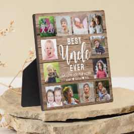 Beste Onkel je rustikales Holz 12 FotoCollage Fotoplatte