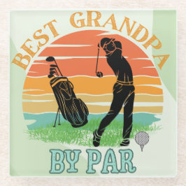 Beste Opa by Par Golf Sunset Glasuntersetzer