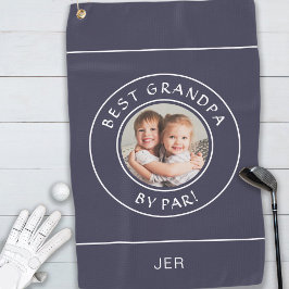 Beste Opa by Par Golfer Modernes Foto Geschenk Bla Golfhandtuch