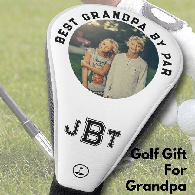 Beste Opa by Par Monogram Foto Golf Head Cover Golf Headcover (Best Grandpa By Par Monogram Photo Golf Head Cover)