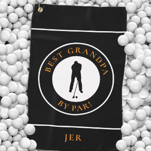 Beste Opa Golfer Monogram Sportschwarz Golfhandtuch