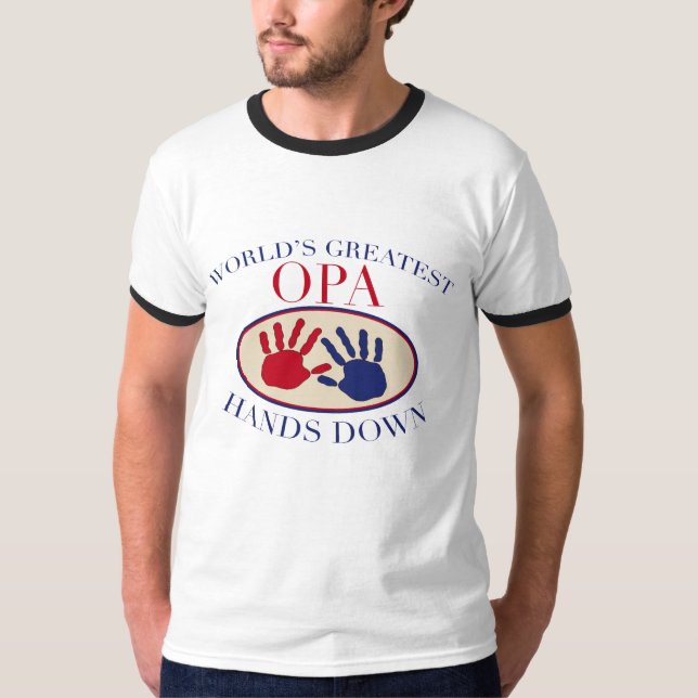 Beste Opa Hände unten T-Shirt (Vorderseite)