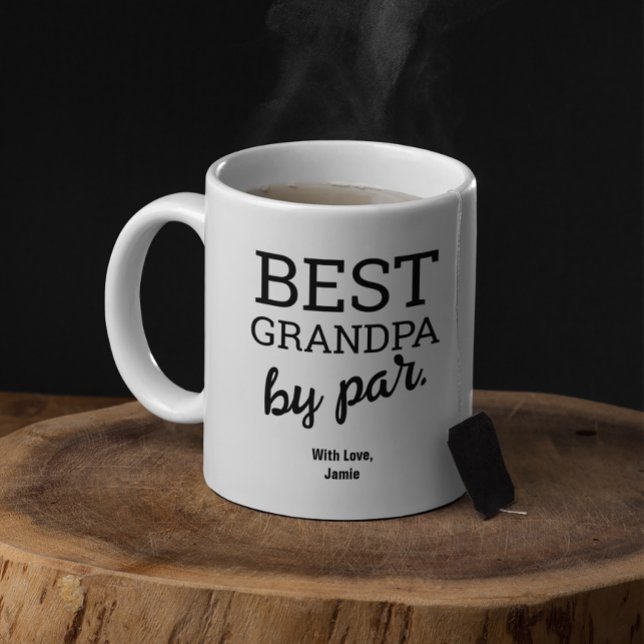 Beste Opa im Rahmen der Par Moderne Schwarz-weiße Kaffeetasse (Modern typography Best grandpa by par custom mug.)