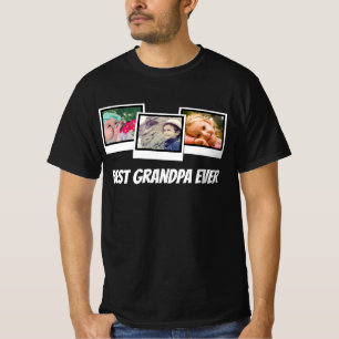 Beste Opa je 3-Foto-Montage Snapshot-Frames T-Shirt