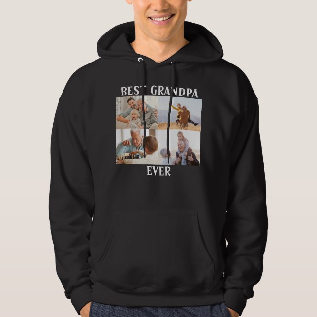 Beste Opa je 4 FotoCollage Erstellen Sie Ihre eige Hoodie (Vorderseite)