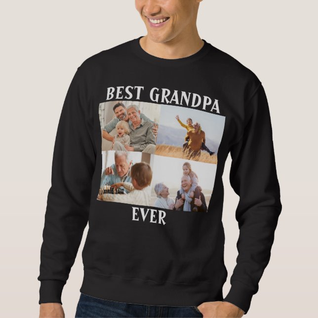 Beste Opa je 4 FotoCollage Erstellen Sie Ihre eige Sweatshirt (Vorderseite)