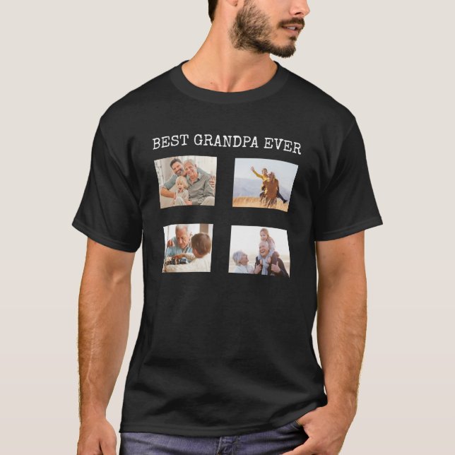 Beste Opa je 4 FotoCollage Erstellen Sie Ihre eige T-Shirt (Vorderseite)