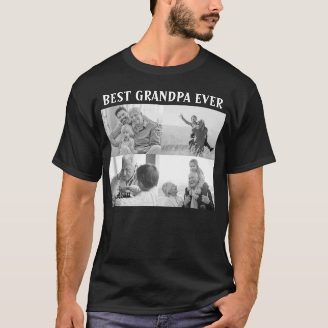 Beste Opa je 4 FotoCollage Erstellen Sie Ihre eige T-Shirt (Vorderseite)