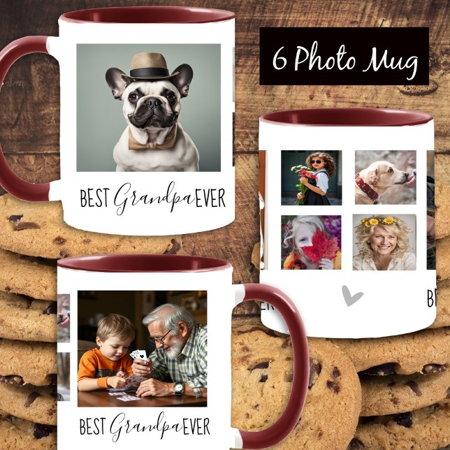 Beste Opa je 6 FotoCollage weiß Tasse (Von Creator hochgeladen)