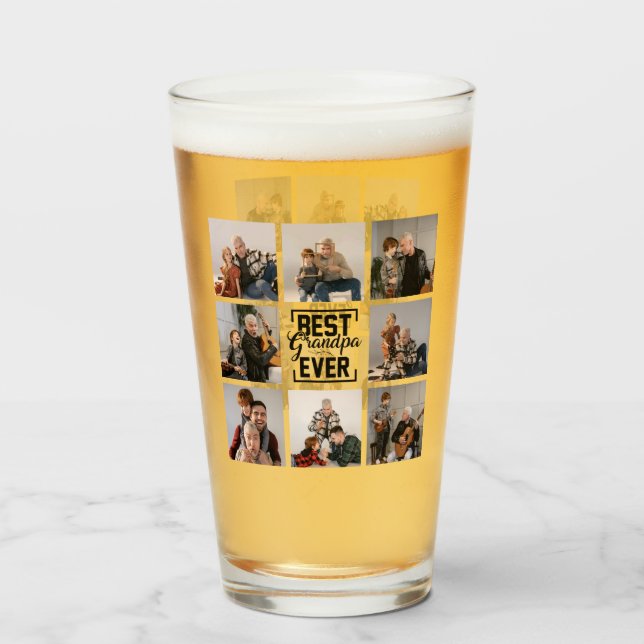 Beste Opa je 8 Foto Collage Glas (Vorne (Gefüllt))