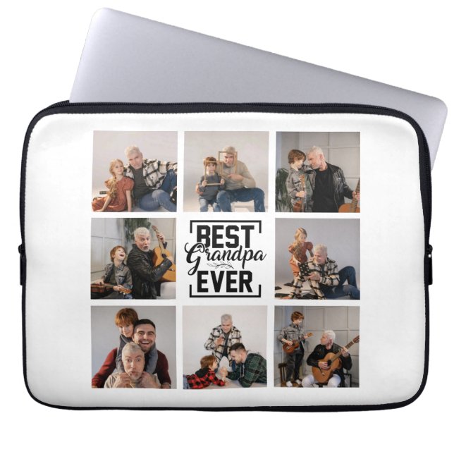 Beste Opa je 8 Foto Collage Laptop Sieb Laptopschutzhülle (Vorderseite)