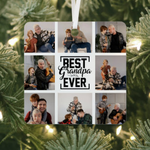 Beste Opa je 8 Foto Collage Metal Ornament Aus Metall
