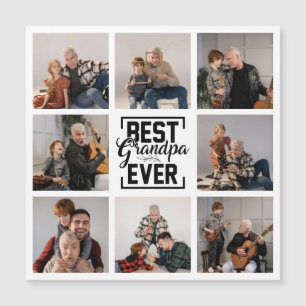 Beste Opa je 8 Fotocollage Magnetkarte