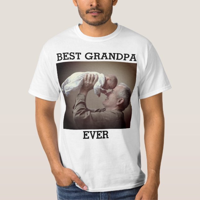 Beste Opa je benutzerdefiniertes Foto Erstellen Si T-Shirt (Vorderseite)