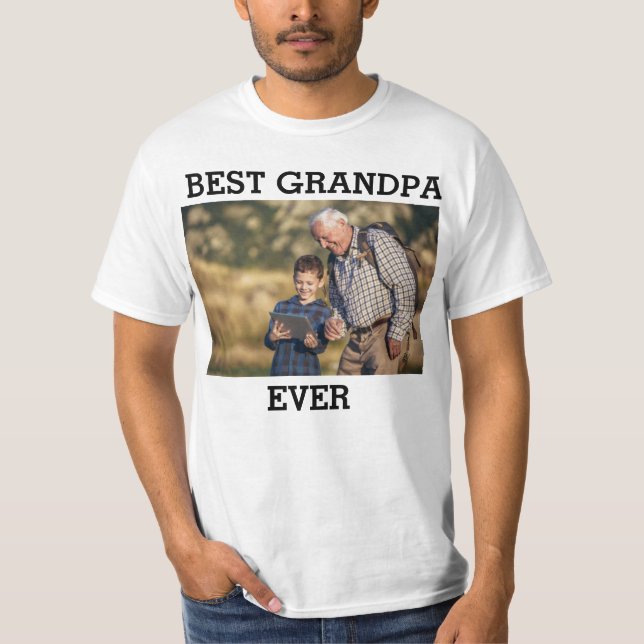 Beste Opa je benutzerdefiniertes Foto Erstellen Si T-Shirt (Vorderseite)