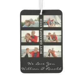 Beste Opa je Custom 6 Foto Collage & Name Autolufterfrischer