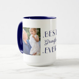 Beste Opa je Custom Blue 2 Foto Geburtstag Tasse