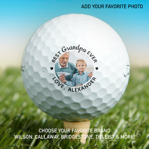 Beste Opa je Custom Foto Titleite Golfball