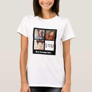Beste Opa-je-Foto-Collage T-Shirt